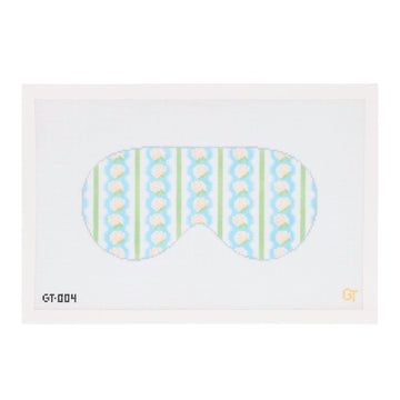 Hydrangea patterned sleep mask needlepoint canvas on 18 mesh