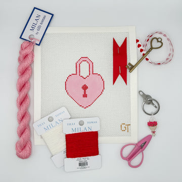 Heart Lock Beginner Needlepoint Kit